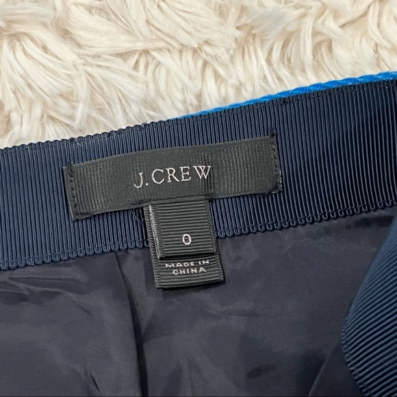 J. CREW Women's Striped Pencil Skirt Sz 0 Color Block Blue Navy White Straight - Picture 5 of 6